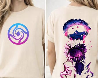 Satoru et Sukuna Premium DTG impression Tshirt The Culling Game Dark Fantasy Anime Streetwear Manga méchant vintage Anime Tee Shirt JJK Fan cadeau