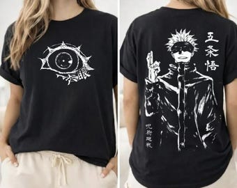 Satoru Gojo Premium DTG impression Tshirt The Culling Game Dark Fantasy Anime Streetwear Manga méchant Otaku T-shirt Anime vintage JJK Fan cadeau