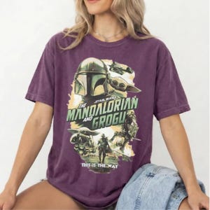 Comfort Colors Premium DTG Print Mandalorian Grogu Unisex Shirt Din Djarin Star War T-Shirt This Is The Way Tee Pedro Pascal Disneyland Gift image 1