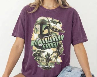 Chemise unisexe Mandalorian Grogu Premium Colors Premium, impression Din Djarin, T-shirt This Is The Way Tee Pedro Pascal, cadeau Disneyland