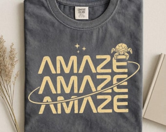 -shirt avec logo Amaze Rocky Comfort Colors | Graphisme planète rétro, t-shirt vintage amateur de cinéma, t-shirt de science-fiction inspiré du projet Hail Mary, cadeau lui