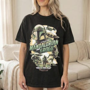 Comfort Colors Premium DTG Print Mandalorian Grogu Unisex Shirt Din Djarin Star War T-Shirt This Is The Way Tee Pedro Pascal Disneyland Gift image 5