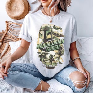Comfort Colors Premium DTG Print Mandalorian Grogu Unisex Shirt Din Djarin Star War T-Shirt This Is The Way Tee Pedro Pascal Disneyland Gift image 3