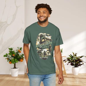 Comfort Colors Premium DTG Print Mandalorian Grogu Unisex Shirt Din Djarin Star War T-Shirt This Is The Way Tee Pedro Pascal Disneyland Gift image 4