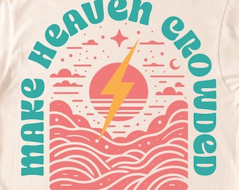 Perfekt påskpresent | Comfort Colors 6014 Make Heaven Crowded långärmad T-shirt | Lukas 15:7 | Jesus T-shirt | Kristen skjorta