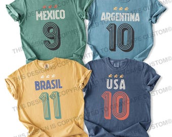 Koszulka Comfort Colors© World Cup | USA, Meksyk, Argentyna, Brazylia, Anglia, Francja, Niemcy i inne.