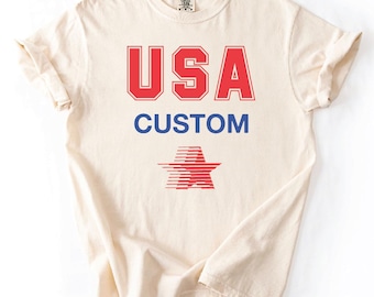 USA EST. 1776 T-shirt med stjärnmönster | Patriotisk Americana-t-shirt