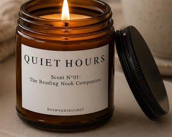 Kerze für die Leseecke, Geschenk für Bücherliebhaber, handgegossene Sojawachskerze, gemütliche Wohndekoration, Geschenk zur Selbstfürsorge für Leseratten und gemütliche Abende