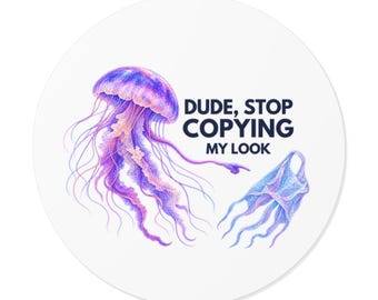 Funny Jellyfish Sticker, Vinyl Sticker for Water Bottle, Ocean Sticker, Waterproof Vinyl Decal, Marine Life Gift, Funny Ocean Art
