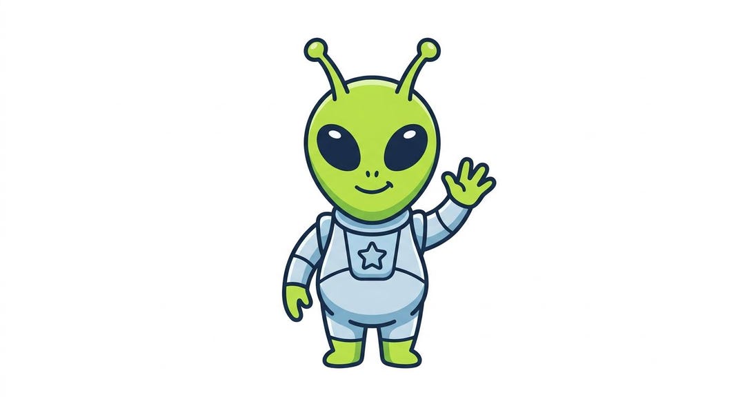 Cartoon Alien Clip Art - Etsy