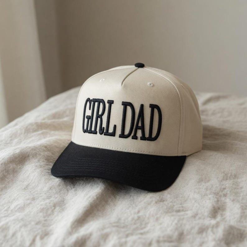 Girl Dad Embroidered Baseball Cap Trendy Minimal Hat Gift For Dad Daily image 1