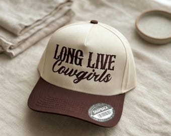 Long Live Cowgirls Hat: Embroidered 5-Panel Cap, Gift for Her