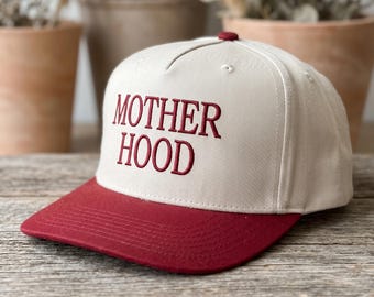 Mother Hood Embroidered Hat, Two Tone Snapback, Trendy Mama Baseball Hat