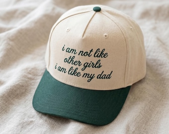 I Am Like My Dad Embroidered Trucker Cap, Two-Tone Cotton Funny Daughter Hat, Father's Day Gift