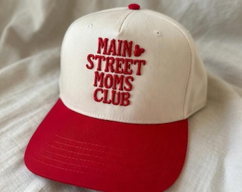 Main Street Moms Club Trucker  Embroidered Park Hat, Mom Gift Hat