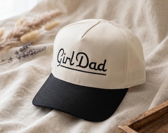 Girl Dad Two Tone Cap, Embroidered Father Baseball Hat, Trendy Gift for Girl Dads, Classic Snapback