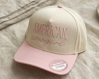 American Cowgirl Trucker Hat, Western Rodeo Cap, Country Girl Hat, Embroidered Cowboy Hat, Boho Rancher Baseball Cap