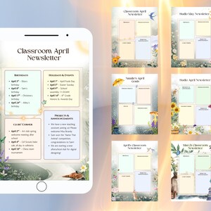 Editable 8-Pack Spring Wildflower Digital Newsletter Templates