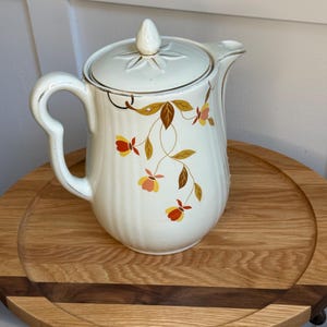 Vintage Taylor Smith & Taylor Coffee Pot, Mid Century Floral Ceramic Server