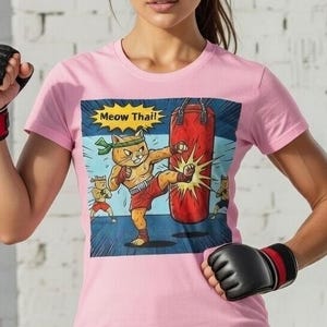 Camiseta de gato tailandés maullido / Regalo de artes marciales de Muay Thai
