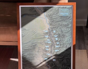 Browns Canyon Whitewater Rapids Map - 18" x 24"