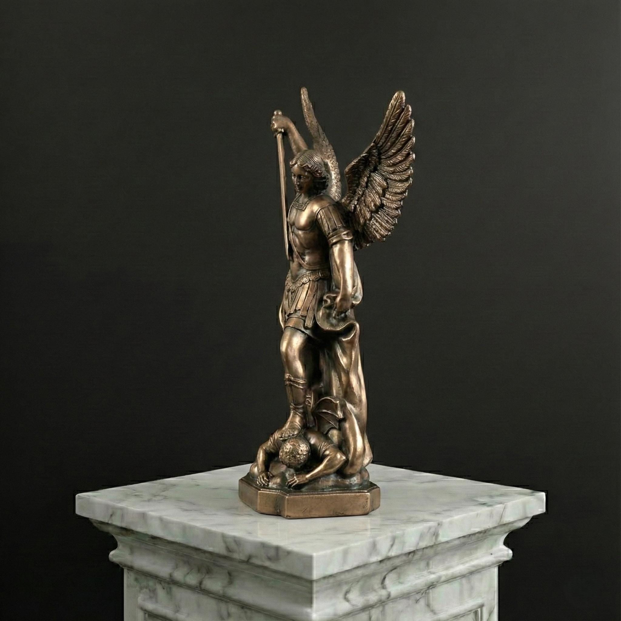 Archangel Michael Statue Bronze Finish St Michael Defeating Satan ...