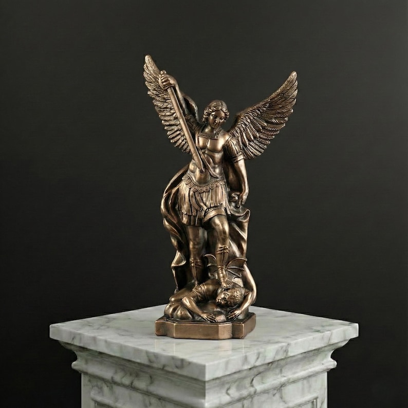 Archangel Michael Statue Bronze Finish St Michael Defeating Satan ...