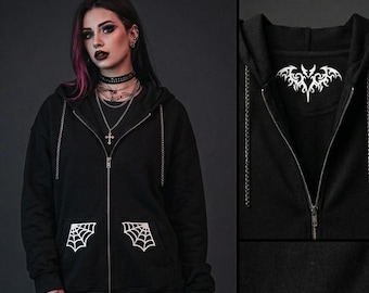 Juego de gráficos de vinilo con diseño de telaraña gótica / Calcomanías HTV blancas para ropa DIY