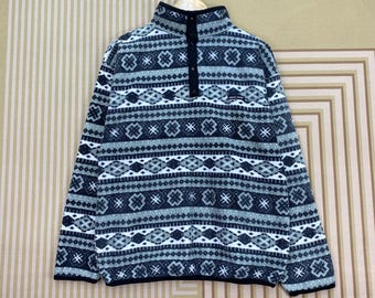 Patrón geométrico azteca de tejido polar térmico Vintage Ramjet Freak con estampado azteca