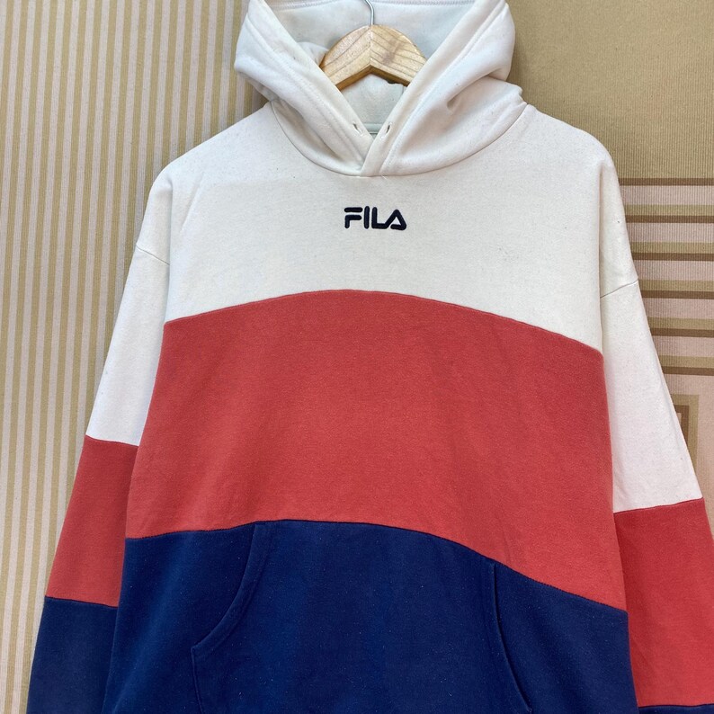 Vintage Fila Colorblock Center Logo Hoodie bild 3