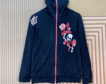 Algonquins japanska gotiska punkmärke Graphic Skull röd roskonstverk