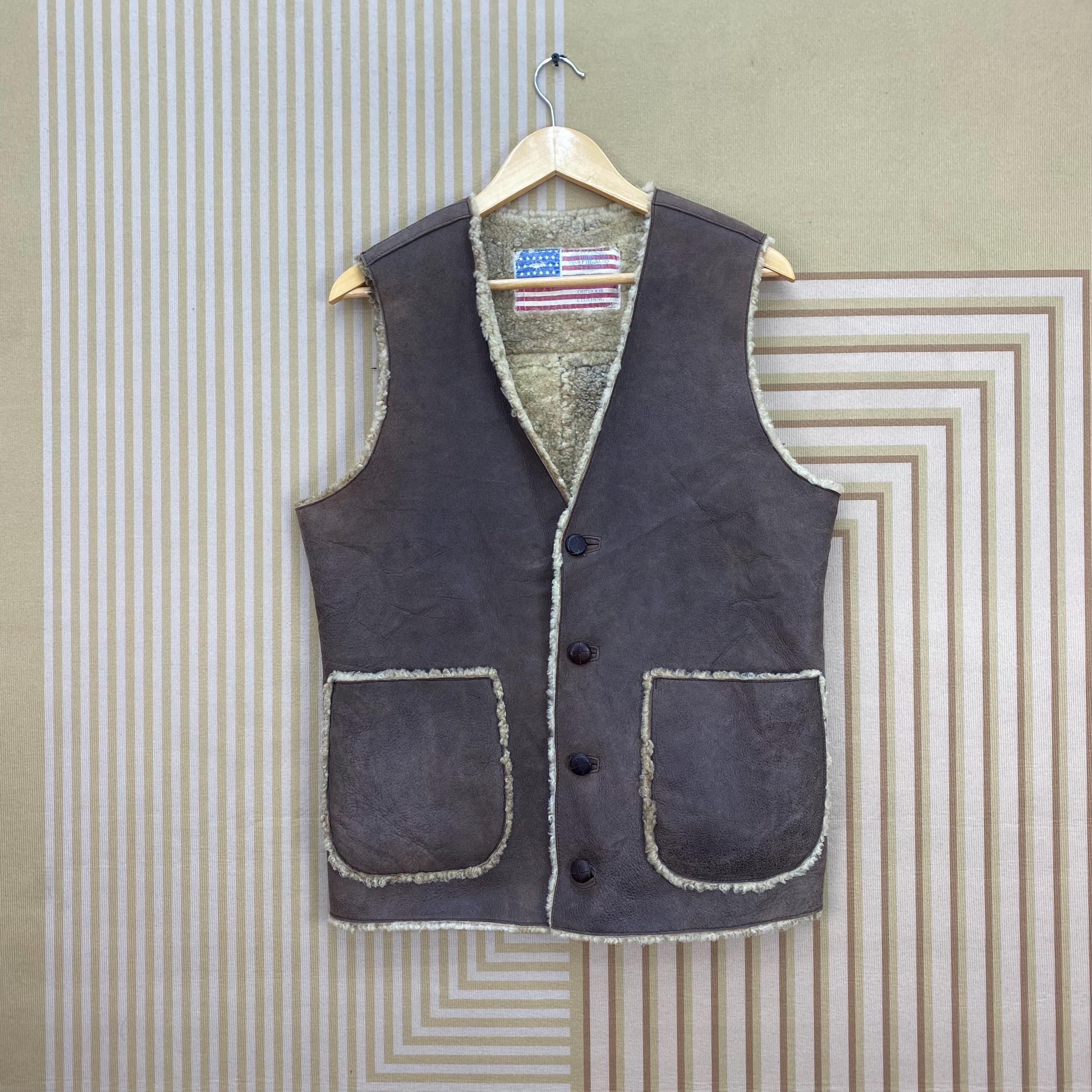 J.Press, Vintage J press Red Label Shearling Vest Jacket