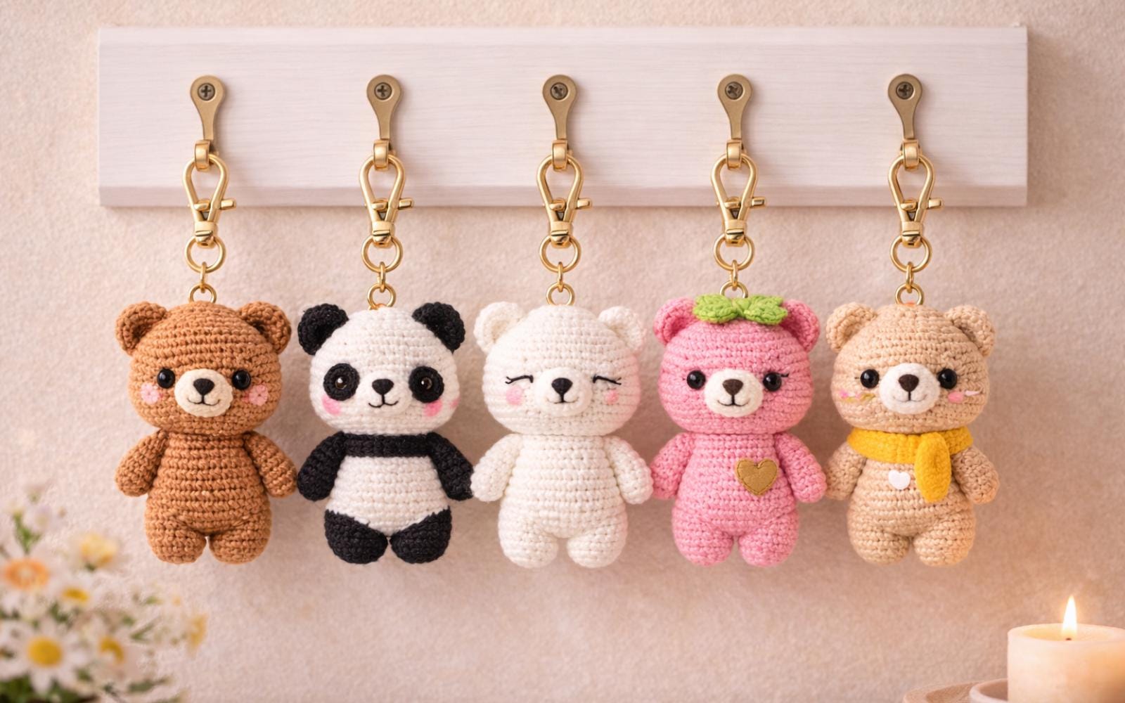 かぎ針編みのクマのキーホルダー - Etsy 日本