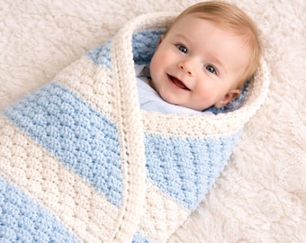 Patrón de crochet para manta de bebé súper sencillo: tutorial para principiantes (descarga en PDF)