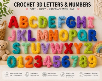 Crochet Alphabet - Crochet Letters, Letter Pattern, 3d Letters, Crochet Letter Pattern, Crochet Numbers, Alphabet Crochet, Amigurumi Pattern