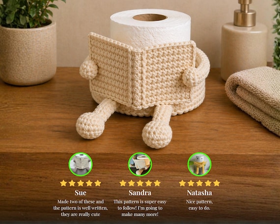 Crochet Toilet Paper Holder Pattern PDF - Bathroom Decor Crochet Pattern,  Crochet Pattern PDF, Amigurumi Toilet Paper Holder Pattern