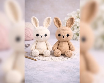 Crochet Bunny Amigurumi Pattern PDF, Mini Rabbit Toy, Beginner Friendly, DIY (Digital Download)
