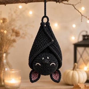 Mönster för virkad fladdermus - Virkad fladdermus, Amigurumi-fladdermus, Fladdermusmönster, Vampyrfladdermus, Läskig virkad fladdermus, Fladdermusplysch