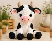 Cow Crochet Pattern - Amigurumi Cow, Cow Plushie, Farm Animal Crochet, Amigurumi Tutorial, Highland Cow Crochet, PDF Pattern