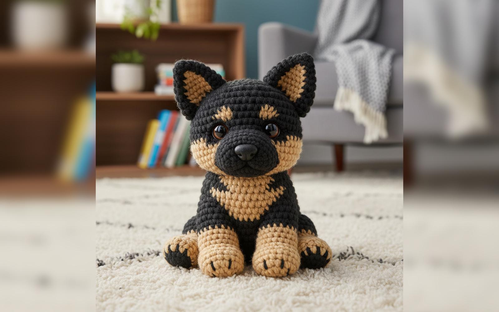 38 German Shepherd Crochet Patterns for Amigurumi, Decor, and Dog Lover Gifts 37 German Shepherd German Shepherd Crochet