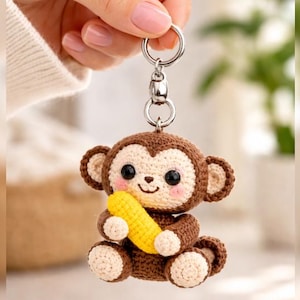 Crochet Monkey Keychain Pattern – Amigurumi DIY Toy (PDF Pattern)