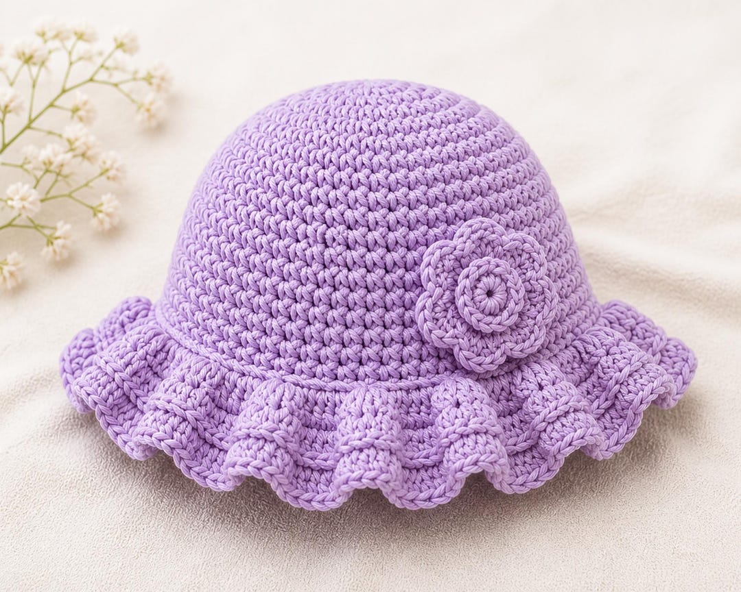 Ruffle Hat Crochet Pattern - Crochet Ruffle Hat, Crochet Hat Pattern ...