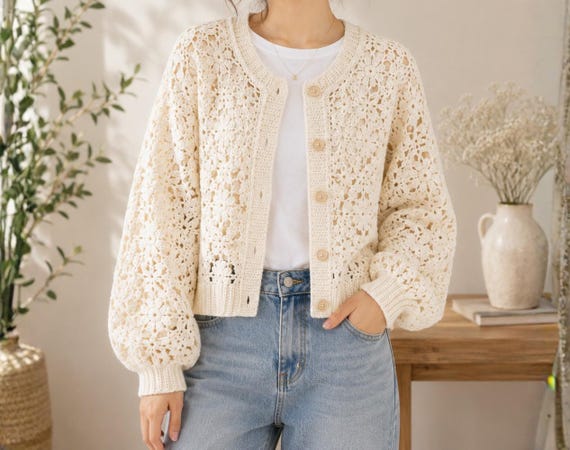 Crochet Cardigan - Crochet Cardigan Pattern, Womens Cardigan, Summer Cardigan, Cardigan, Easy Crochet Cardigan Pattern, Crochet Top, DIY
