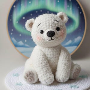 Isbjörnsmönster - Amigurumi Isbjörn, Amigurumimönster, Virkade Leksaker, Enkelt Stickmönster, Virkade Djur, Virkad Isbjörn
