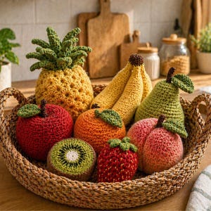 Crochet Fruit Basket - Crochet Basket Pattern, Crochet Baskets, Fruit Basket Crochet, Handmade Crochet Basket, Crochet Basket, DTF