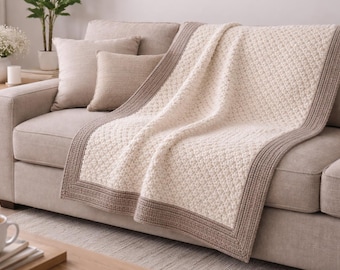 Alpine Blanket - Crochet Pattern, Crochet Blanket, Chunky Blanket, Alpaca Blanket, Winter Blanket, Rustic Blanket, Textured Crochet, Crochet