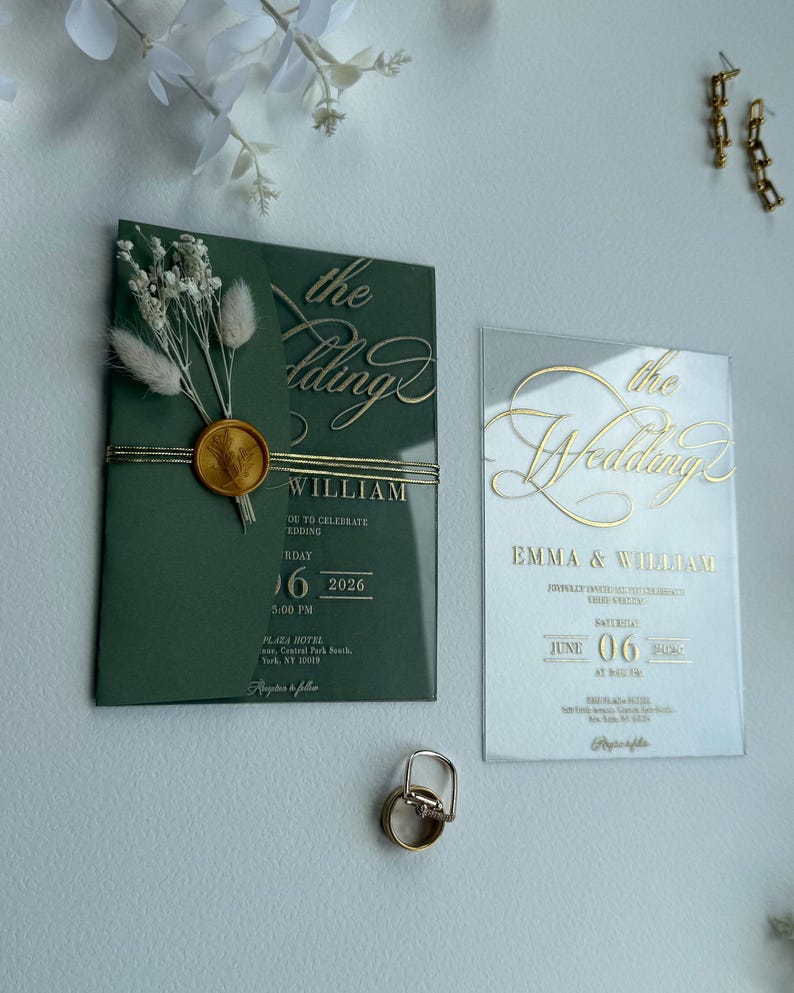 Clear Acrylic Wedding Invitation Suite: Modern Elegant Design - Etsy