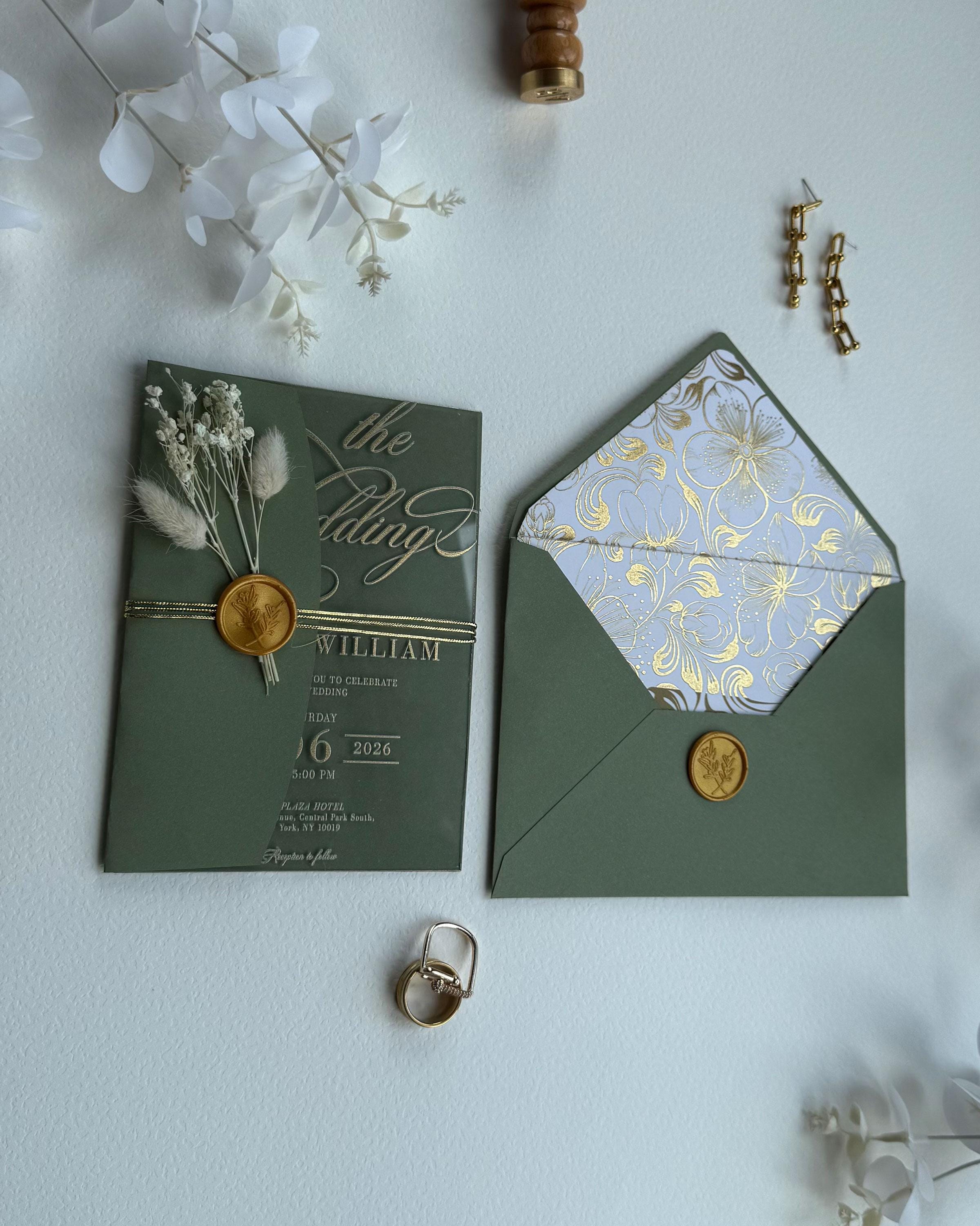 Clear Acrylic Wedding Invitation : Transparent Invitation Card With ...
