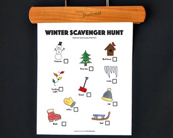 Winter Scavenger Hunt • Printable Kids Games • Winter Neighborhood Walk Outdoors Scavenger Hunt • Outdoor Family Fun • Elementaty Kids Games