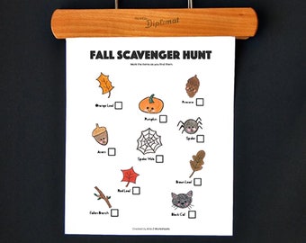 Fall Scavenger Hunt • Printable Kids Games • Fall Neighborhood Walk Outdoors Scavenger Hunt • Outdoor Family Fun • Elementaty Kids Games